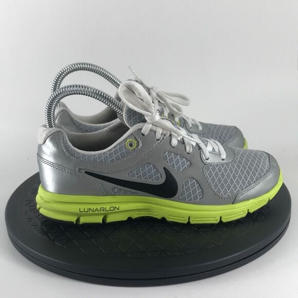 Nike Lunar Forever GS Silver/Green Running Shoes 488271-004 Women’s Size 5 - Picture 4 of 12